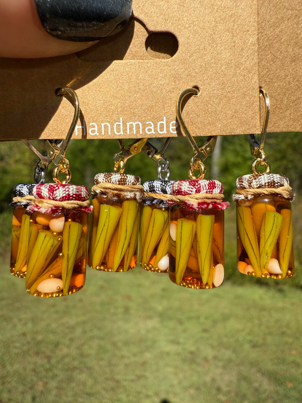 Pickled Okra Jar Earrings
