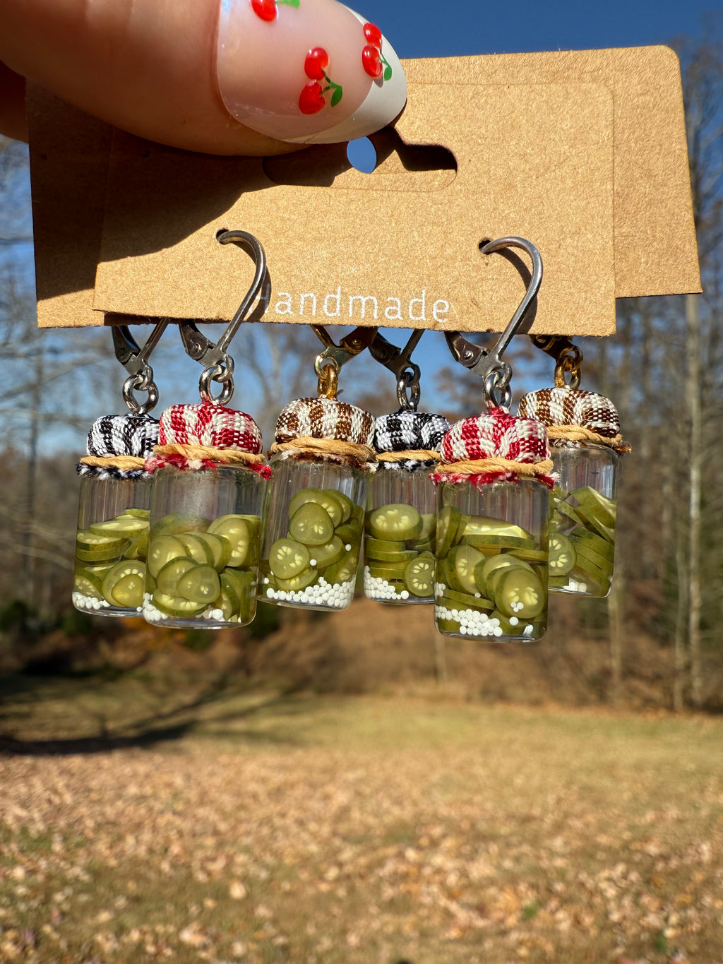 Pickled Jalapeño Pepper Slices Jar Earrings