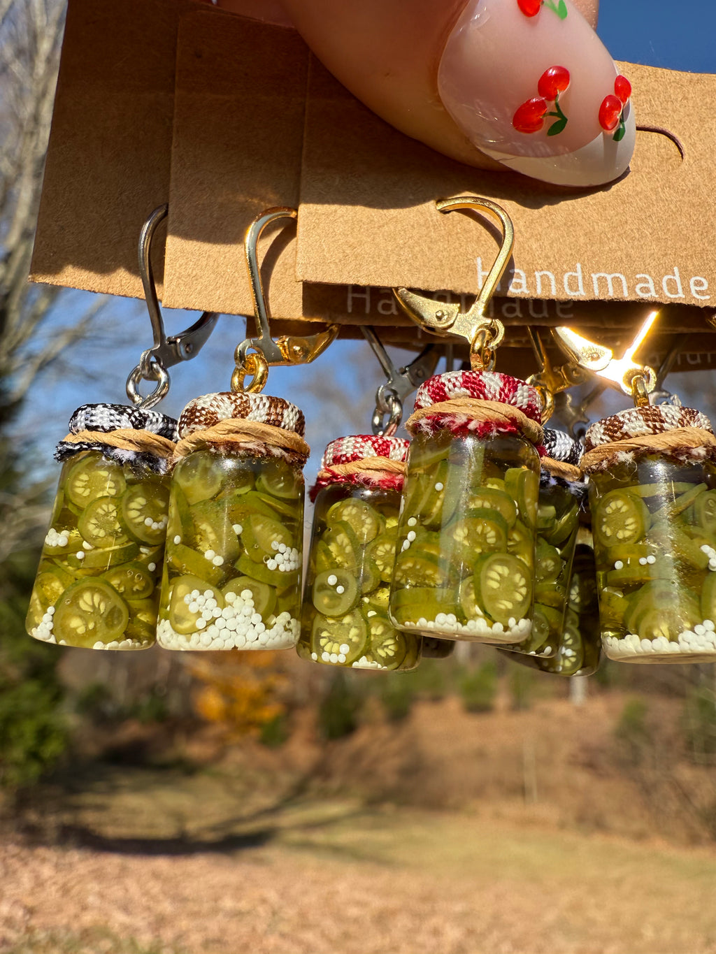Pickled Jalapeño Pepper Slices Jar Earrings