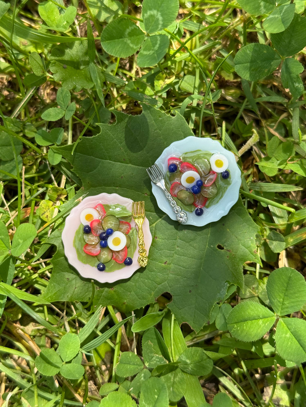 Strawberry Salad Plate Earrings
