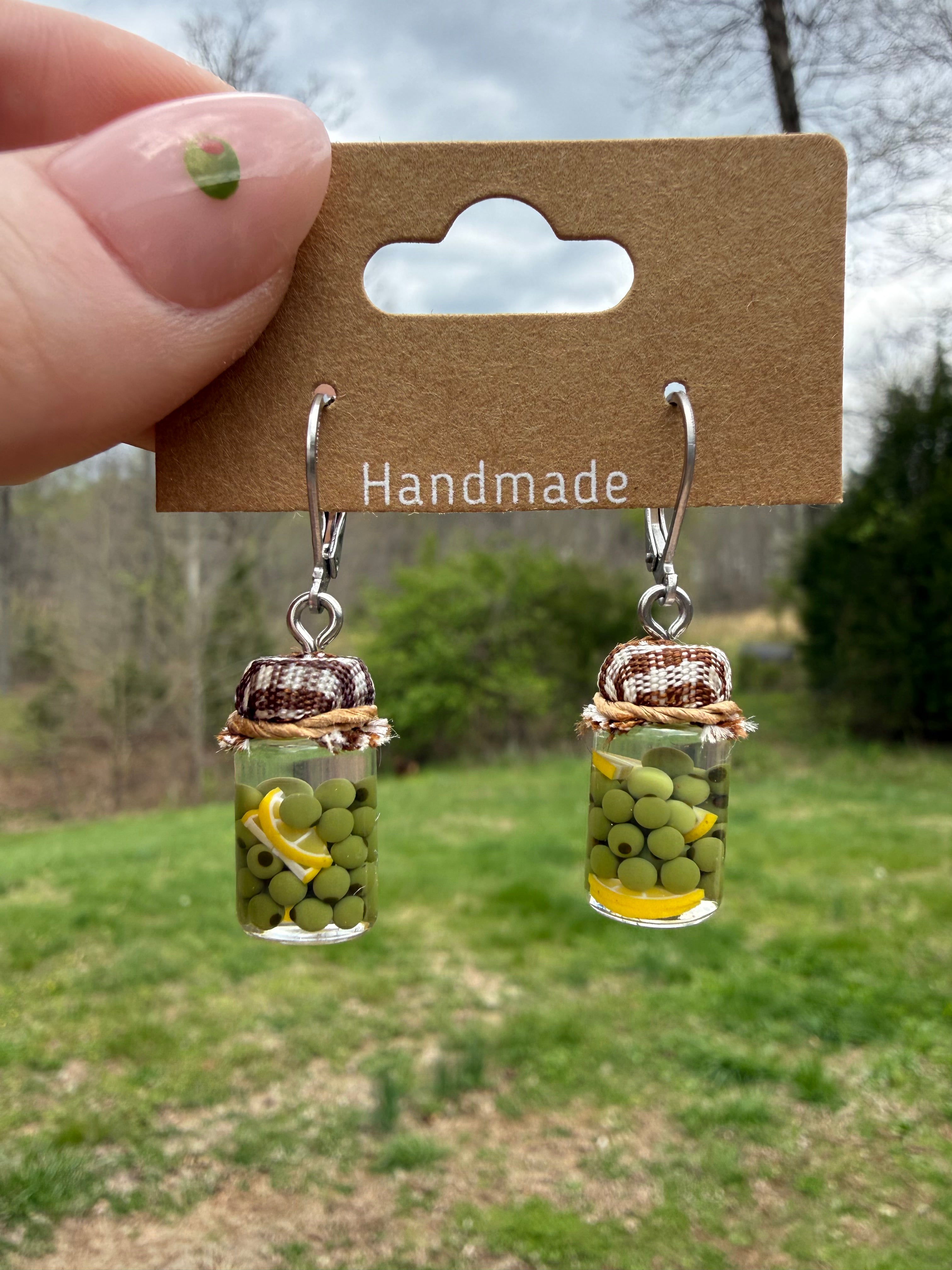 Castelvetrano Olives Jar Earrings