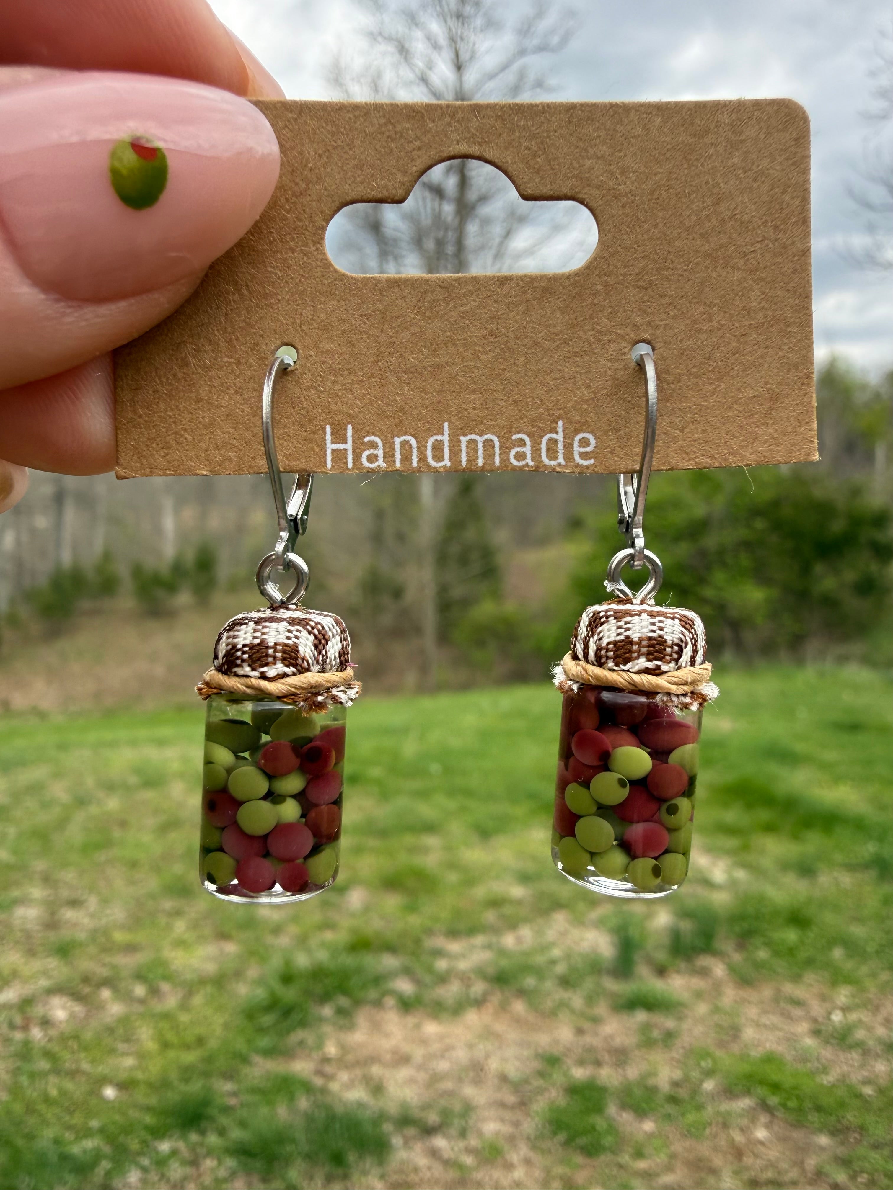 Mediterranean Mix Olive Jar Earrings
