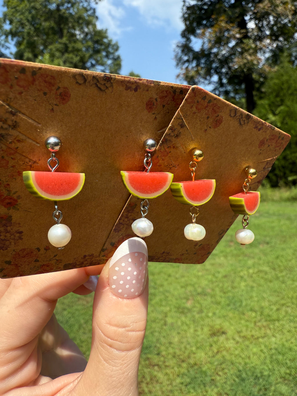 Watermelon Slice Stud Earrings