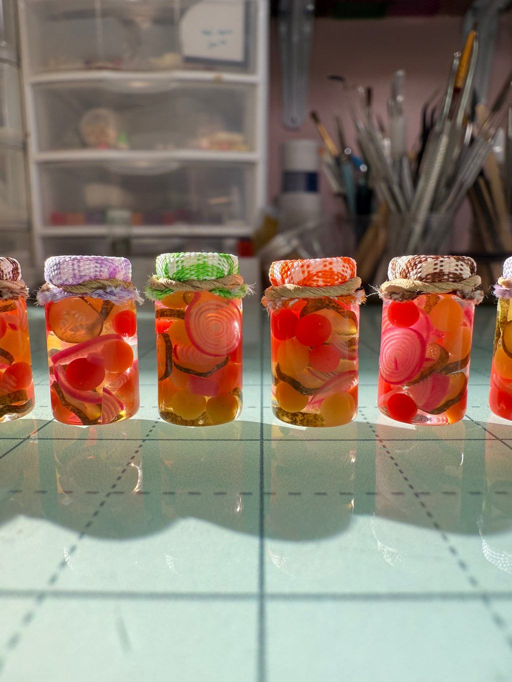Pickled Summer Salad Jar Earrings