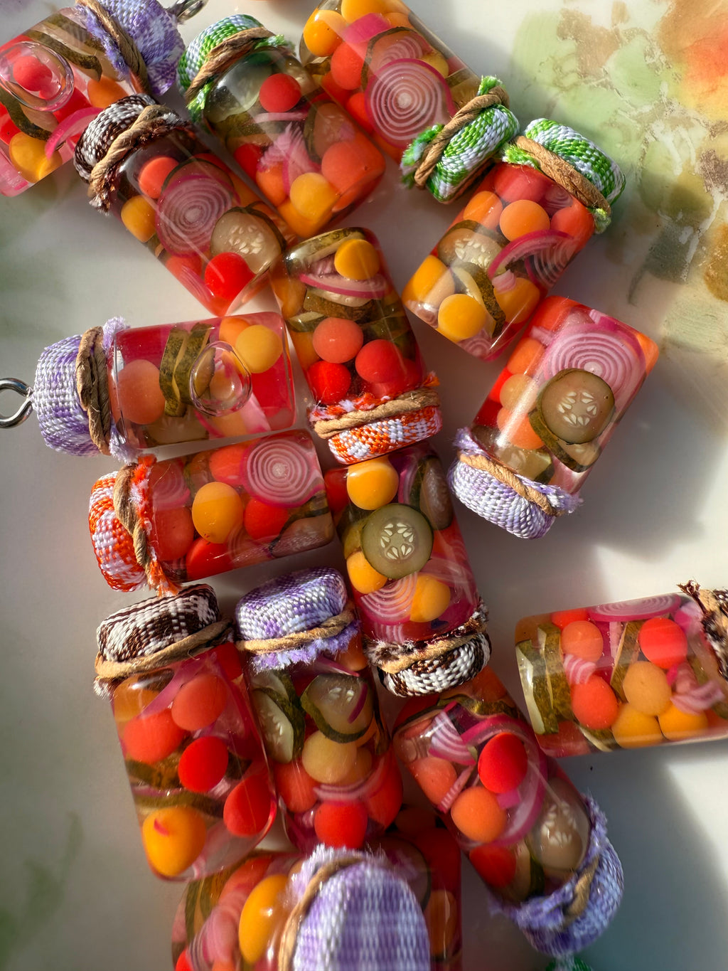 Pickled Summer Salad Jar Earrings