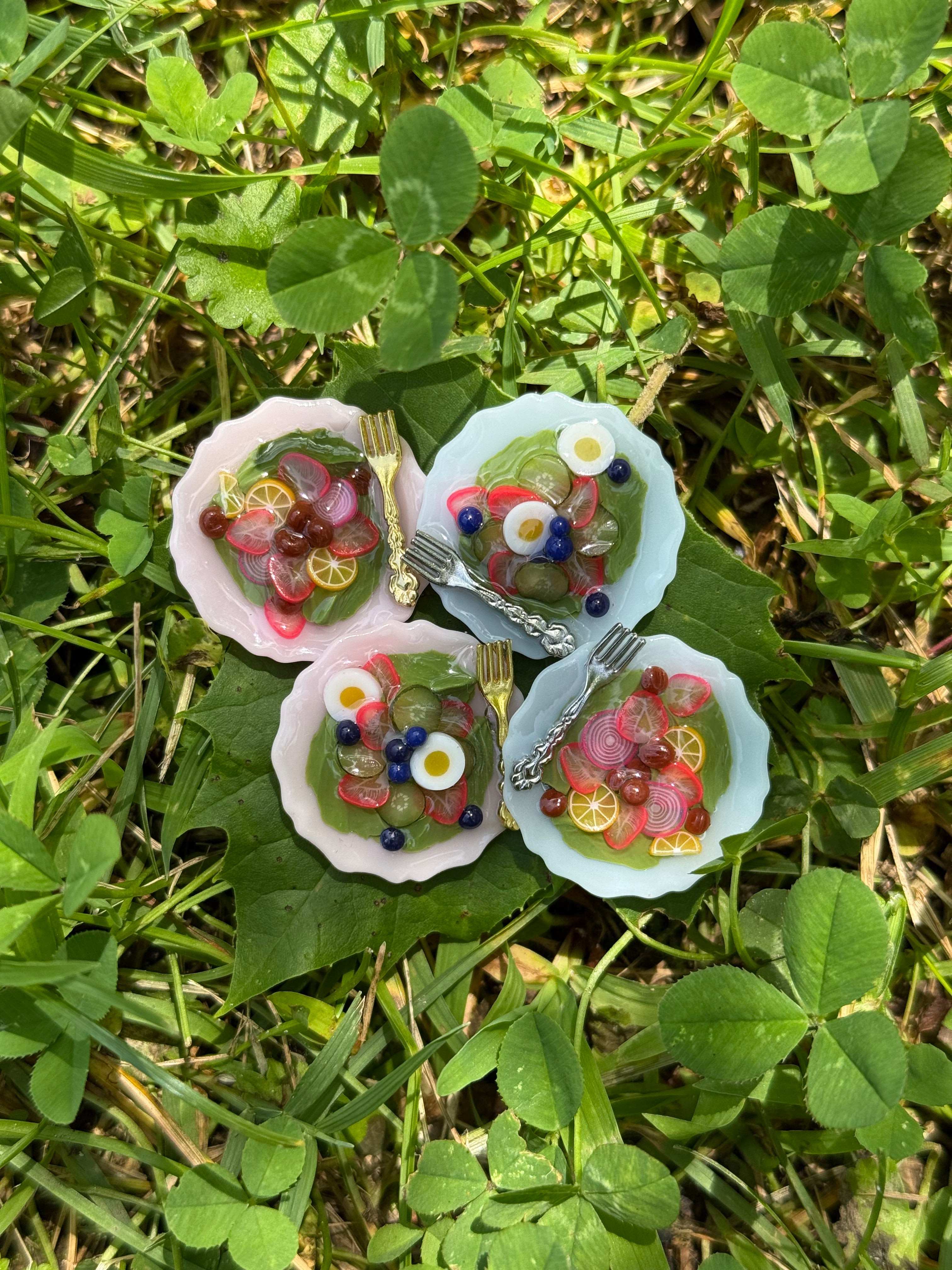 Strawberry Salad Plate Earrings