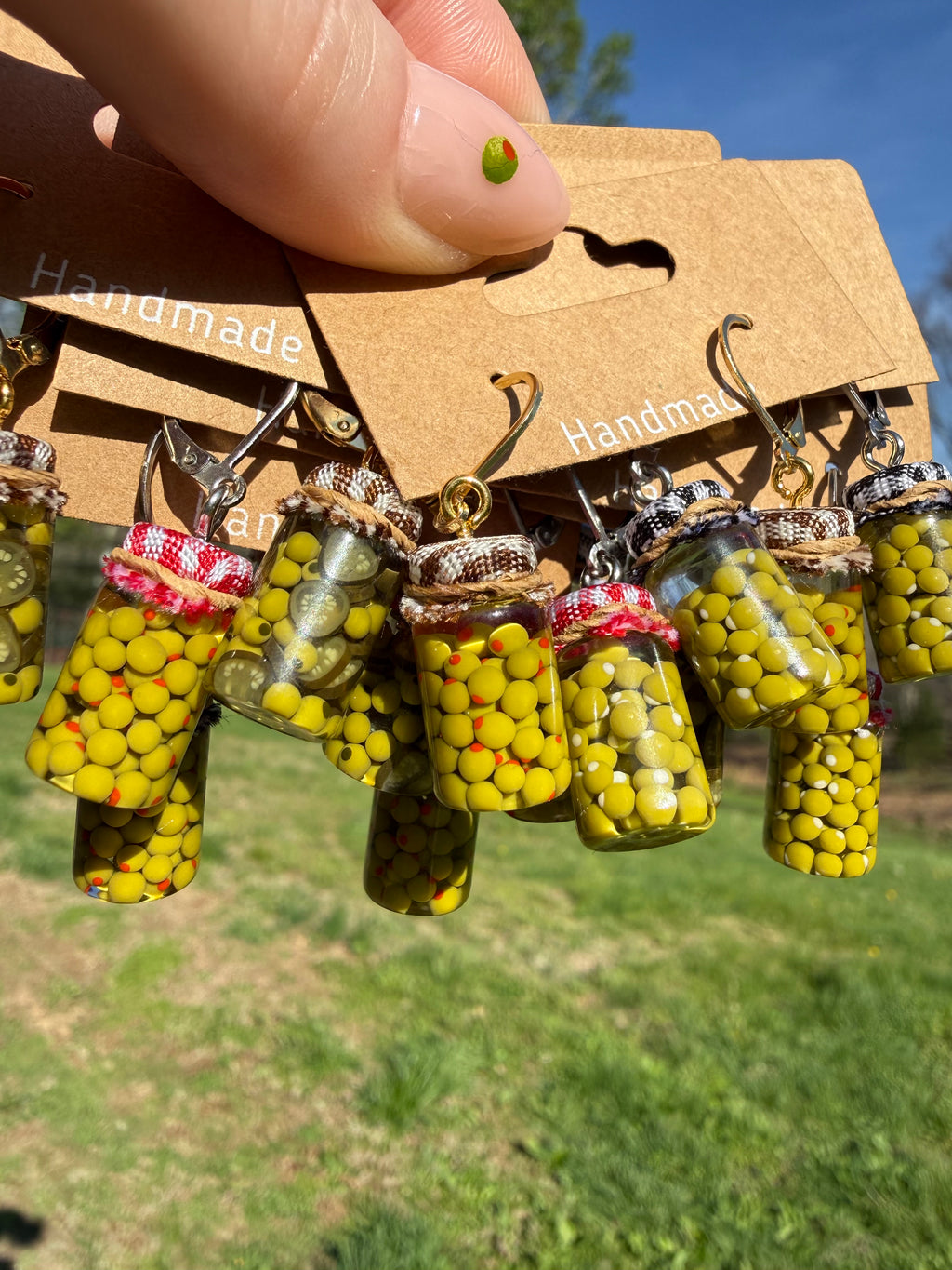 Stuffed Olives Jar Earrings