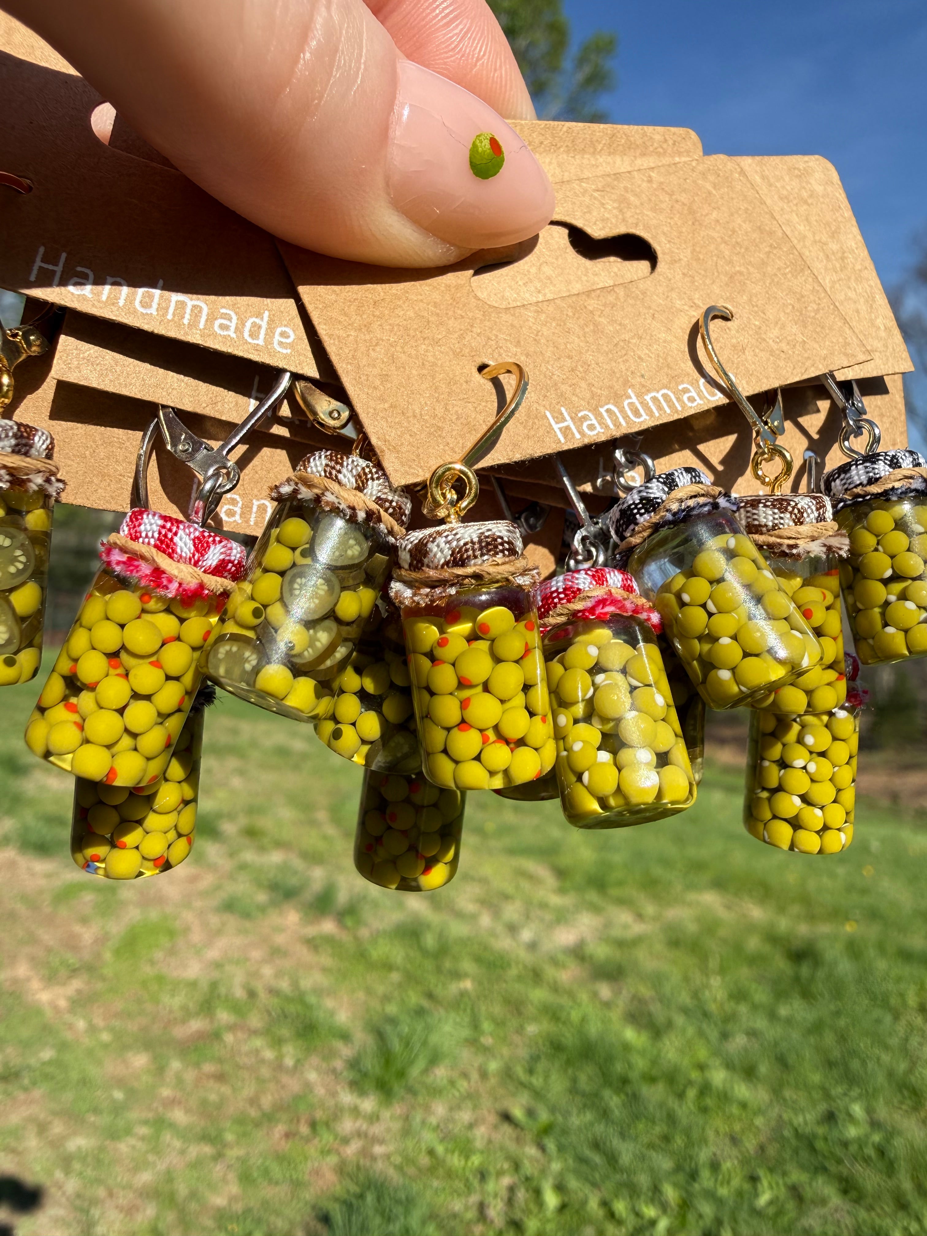 Stuffed Olives Jar Earrings