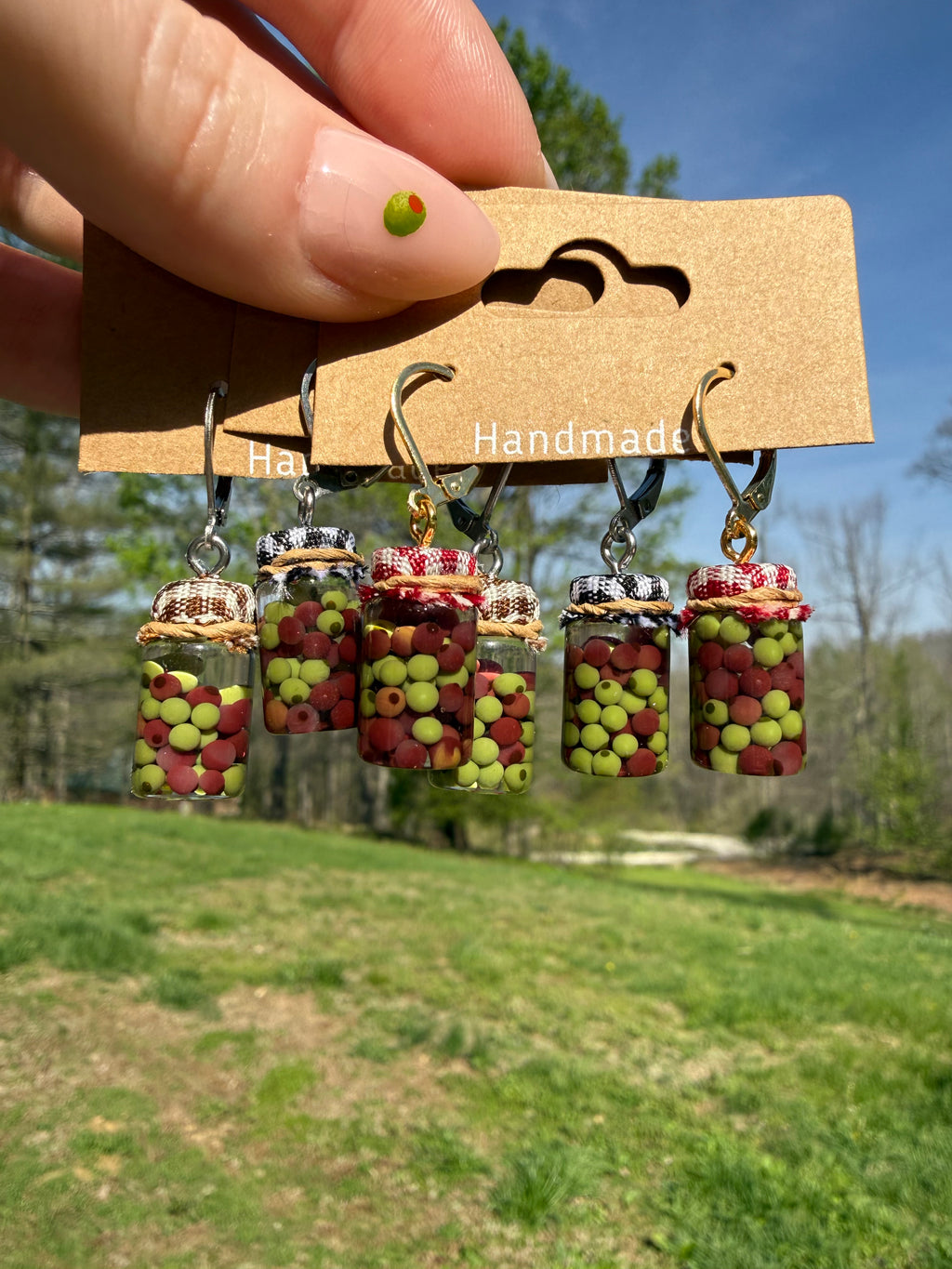 Mediterranean Mix Olive Jar Earrings