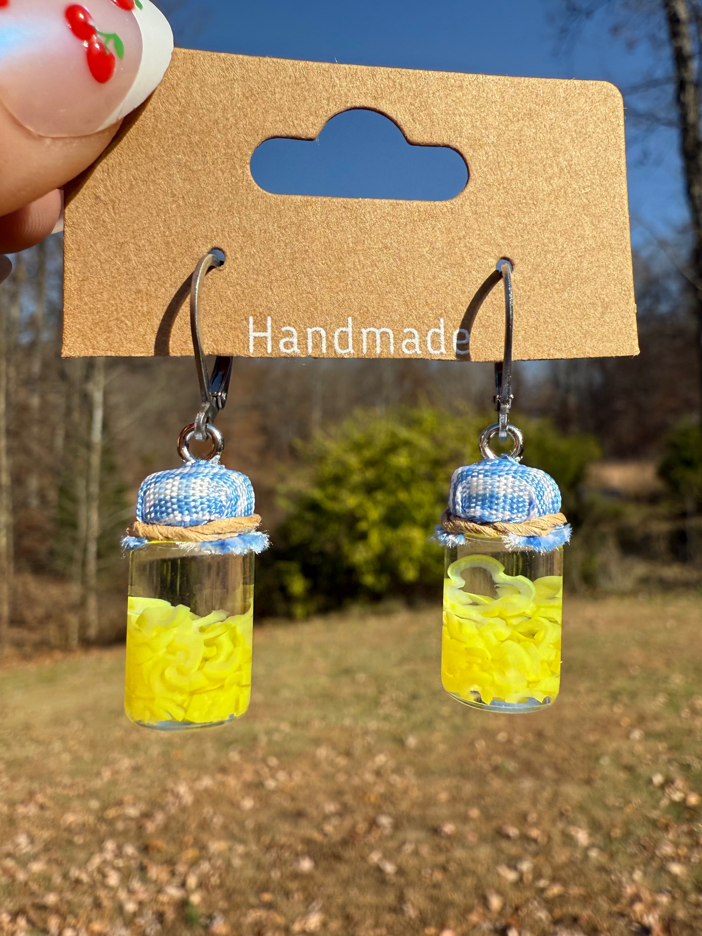 Banana Pepper Slices Jar Earrings