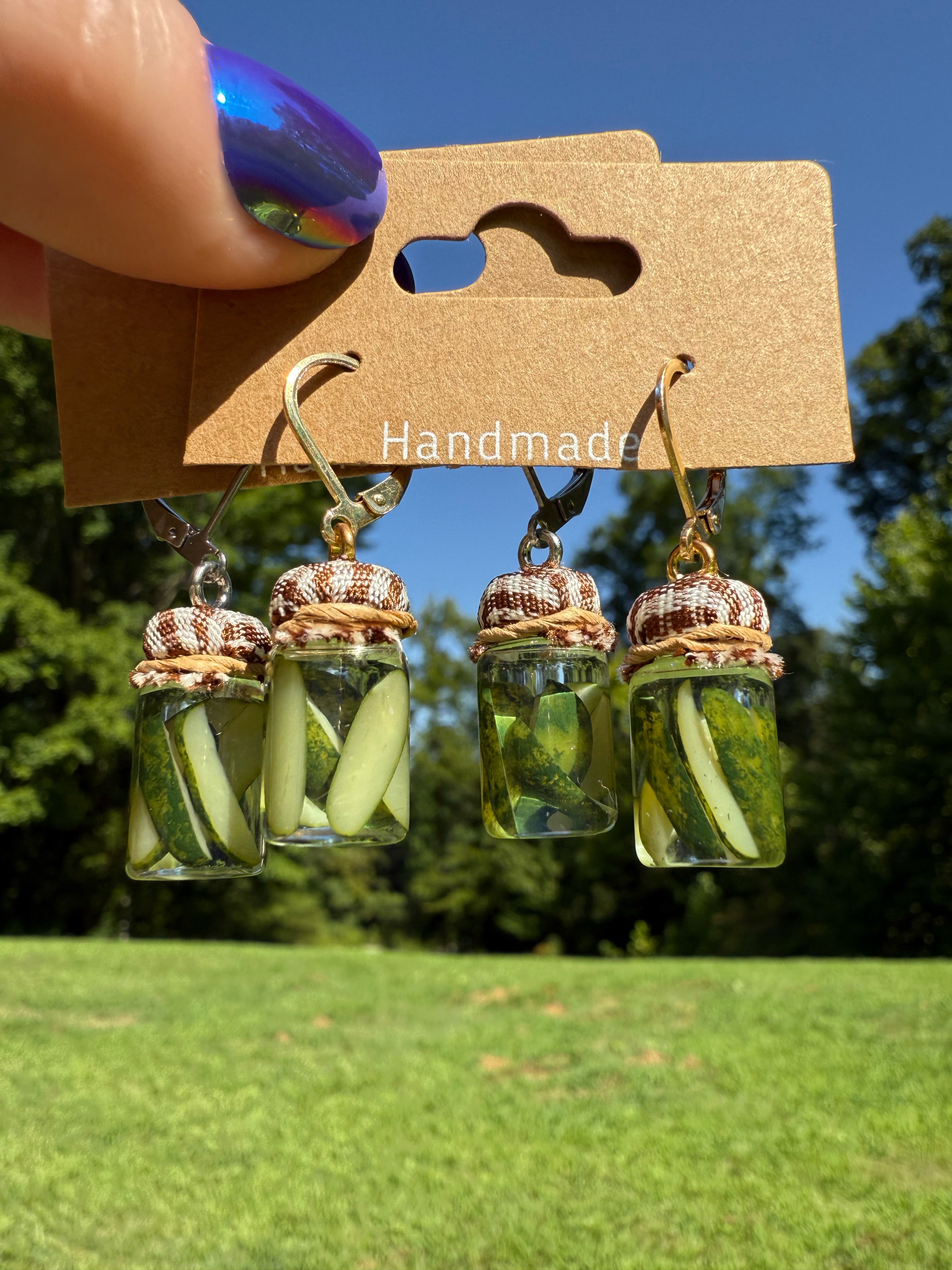 Pickle Spears Jar Earrings